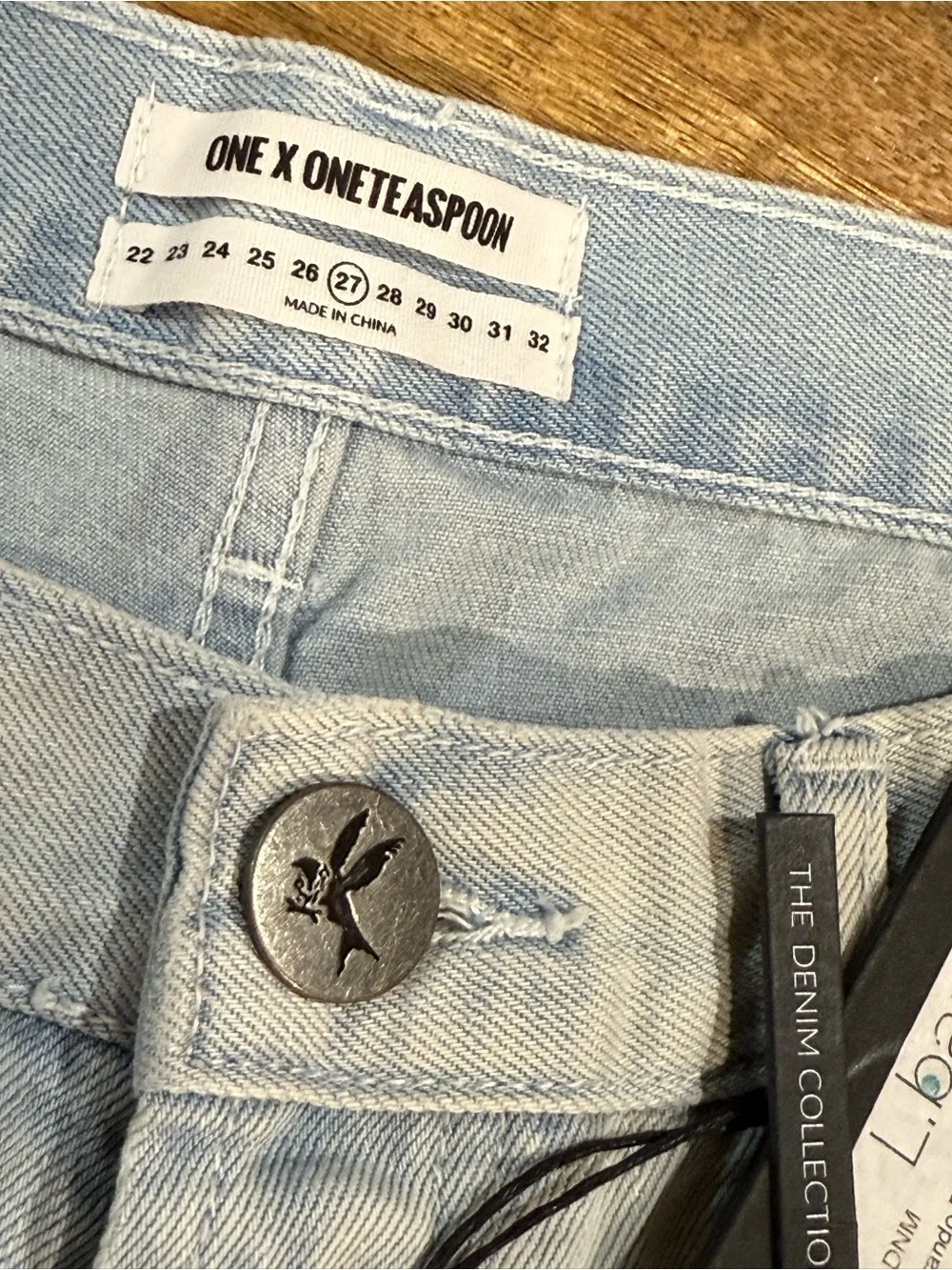 One X Oneteaspoon relaxed Fit ~Long RiseButton Fly ~Curved Raw Hem ~Color Brando